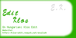 edit klos business card